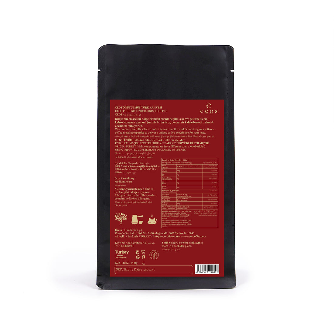 TURKISH COFFEE FRESHLY GROUND (250 Grams)