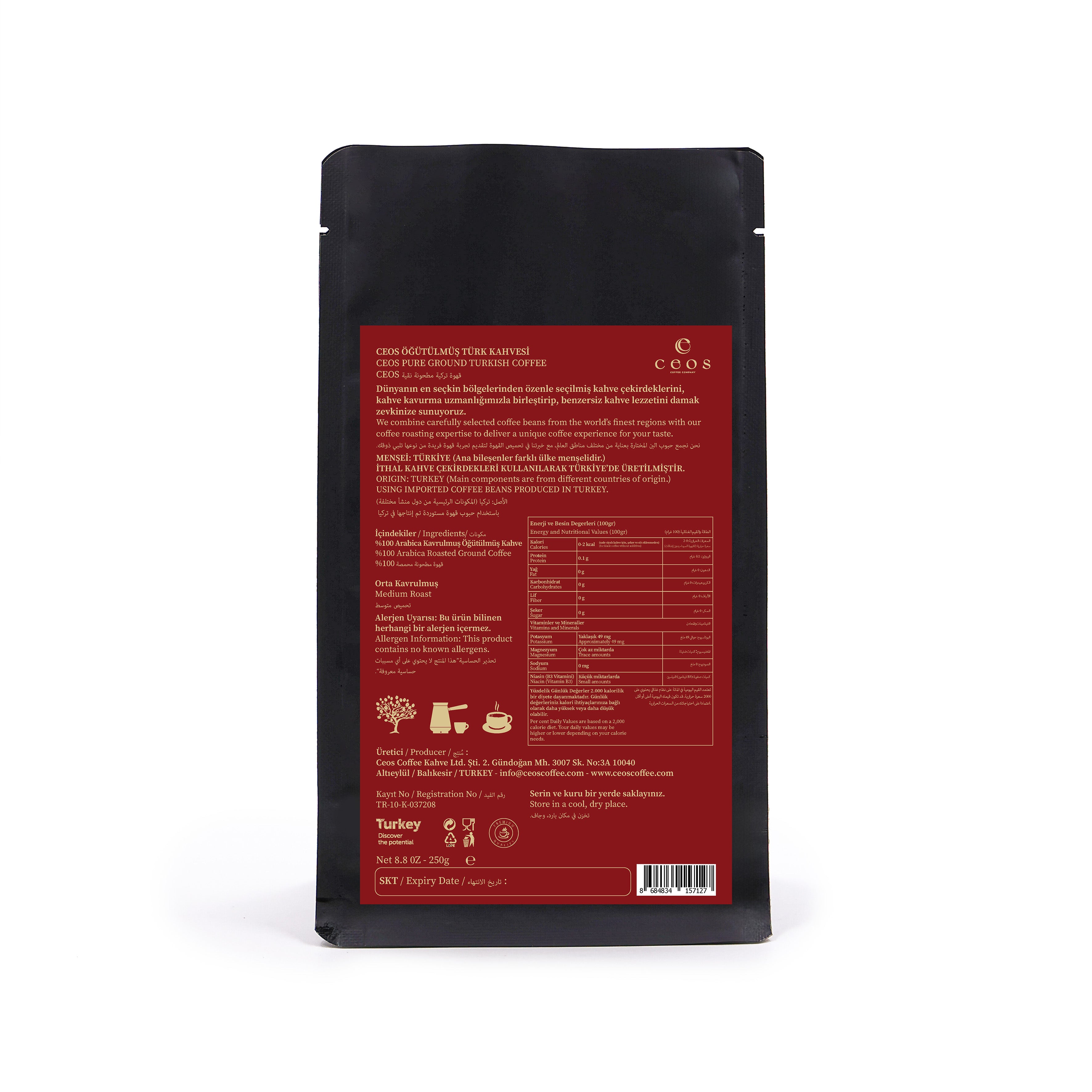 TURKISH COFFEE FRESHLY GROUND (250 Grams)