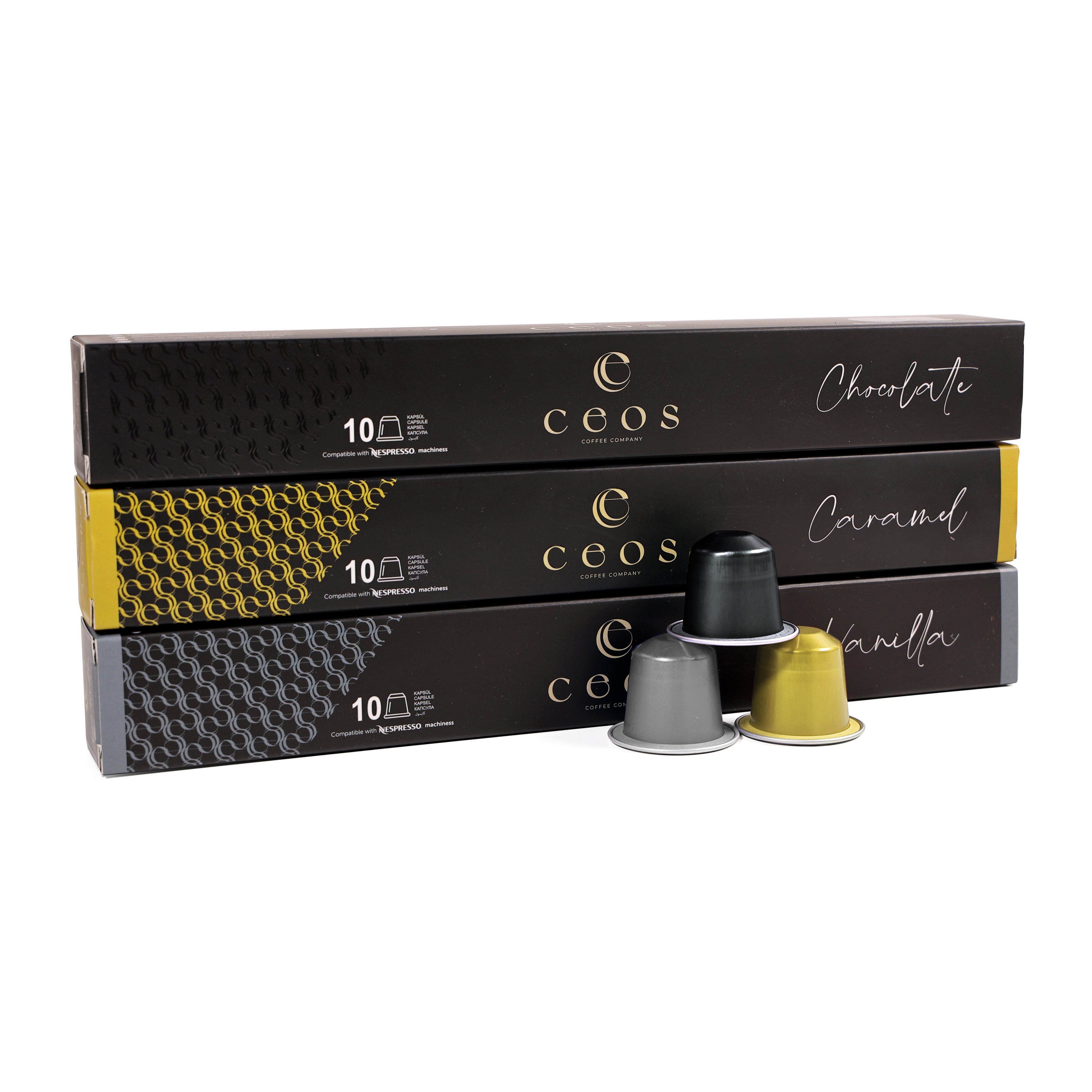 CEOS 30-PIECE FLAVOURED CAPSULE COFFEE ADVANTAGE SET