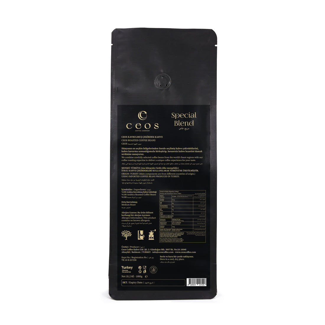 SPECIAL BLEND KAVRULMUŞ ÇEKİRDEK KAHVE (1KG)