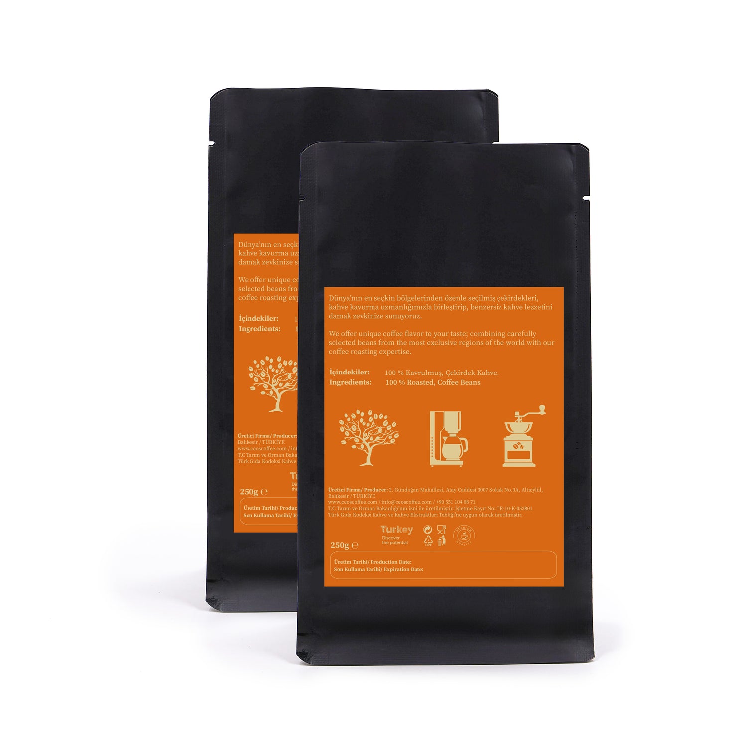 CEOS GINSENG 2 Packs Roasted Coffee Beans (500 grams)